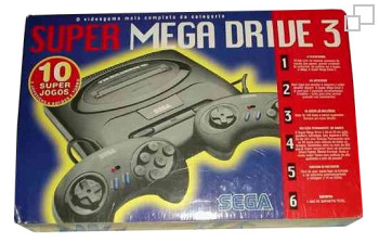 PAL-M TecToy Super Mega Drive 3 10 Super Jogos Box